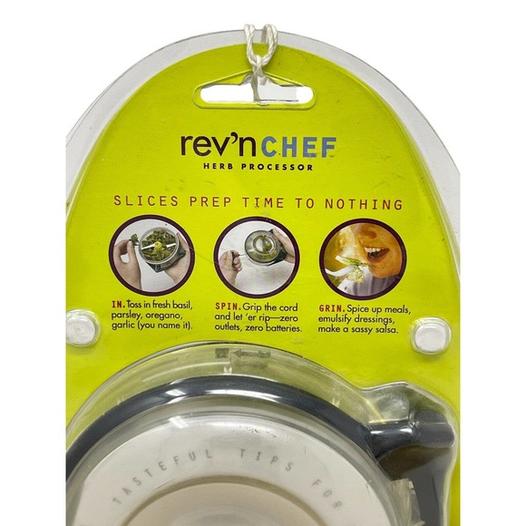 Chef'n Rev'n Chef Herb Food Processor Pull Cord Spin NEW - Picture 4 of 6
